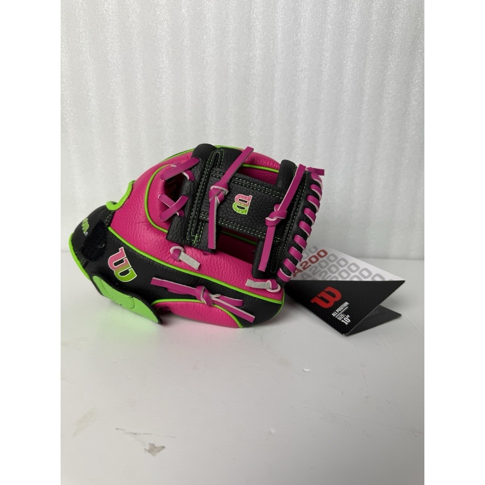 Wilson A200 Ez Party Animals 10'' T-Ball Glove Pink Black Green Kids Youth NWT